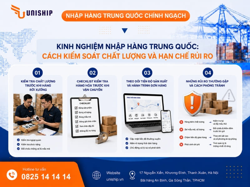 Kinh nghiệm nhập hàng Trung Quốc: Cách kiểm soát chất lượng và hạn chế rủi ro