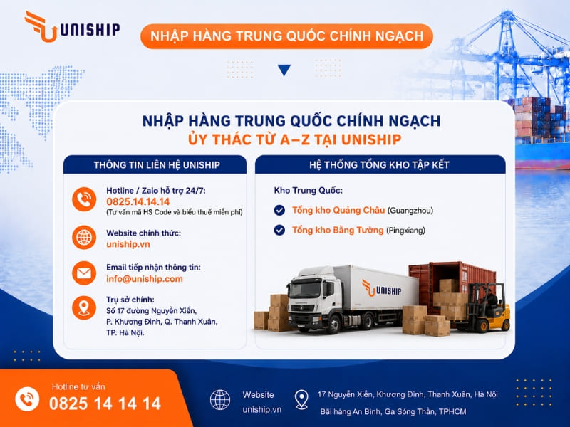 Nhập hàng Trung Quốc chính ngạch uỷ thác từ A–Z tại Uniship