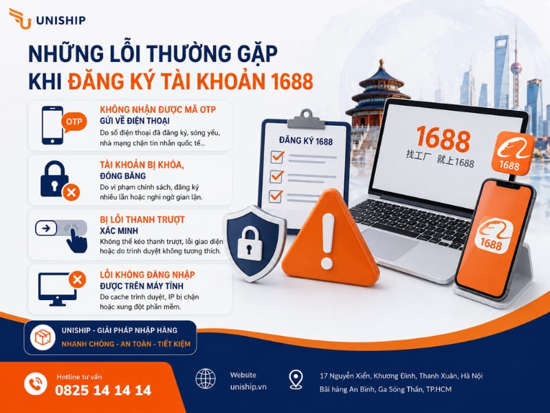 Những lỗi thường gặp khi đăng ký tài khoản 1688