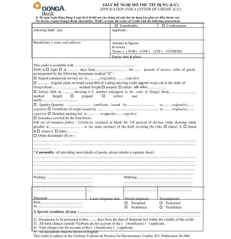 Cách Mở L/C