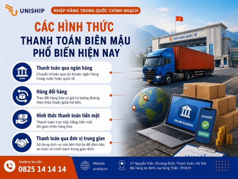 Các hình thức thanh toán biên mậu phổ biến hiện nay