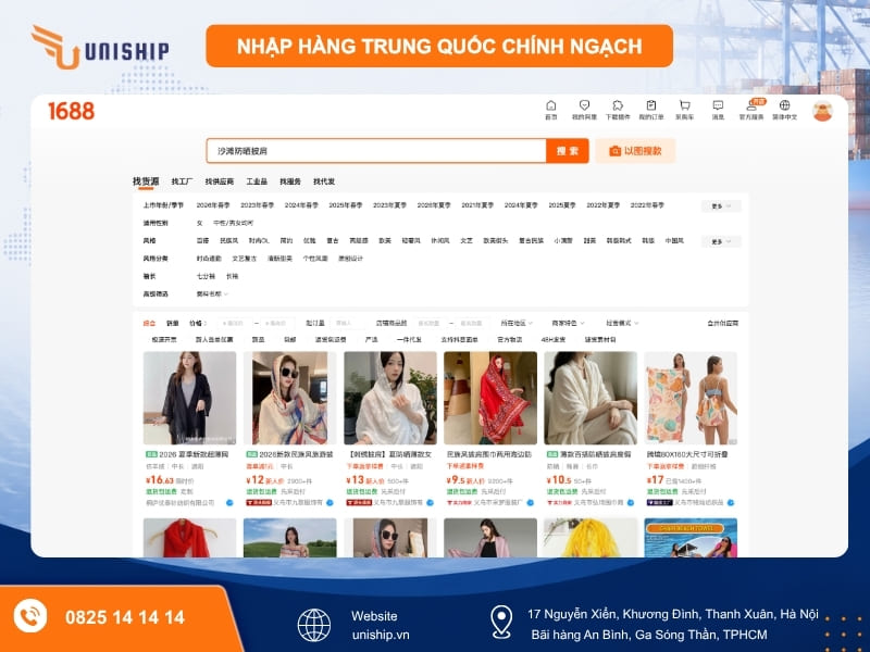 Nhập hàng Trung Quốc khăn choàng đi biển (Sarong) & Áo cover-up