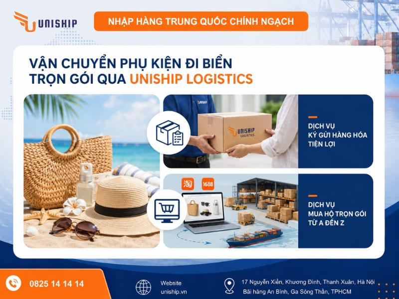 Vận chuyển phụ kiện đi biển trọn gói qua Uniship Logistics
