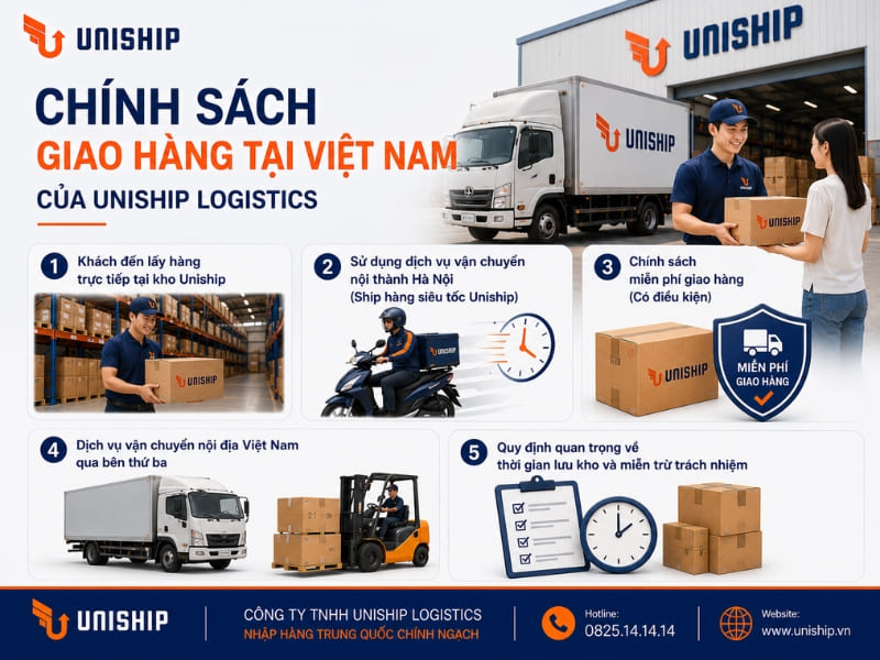 CHÍNH SÁCH GIAO HÀNG TẠI VIỆT NAM CỦA UNISHIP LOGISTICS