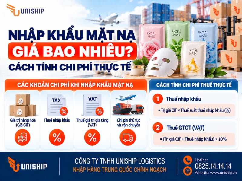 Nhập khẩu mặt nạ giá bao nhiêu? Cách tính chi phí thực tế