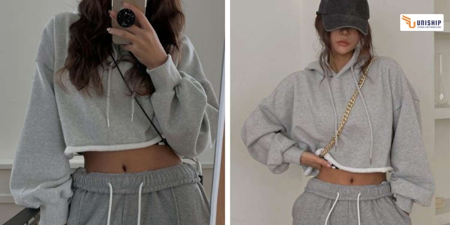 Áo hoodie Trung Quốc croptop Áo hoodie Trung Quốc croptop