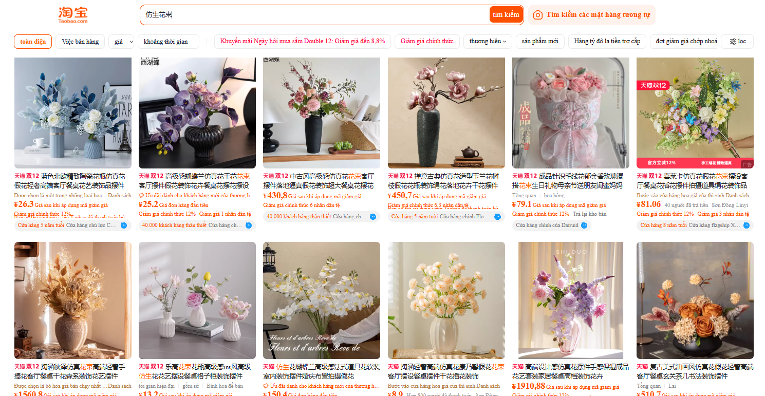 Nguồn hàng TMTT hoa giả đa phân khúc dễ nhập hàng