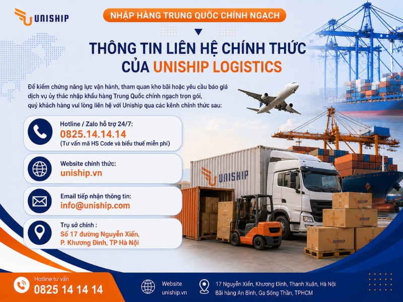 Thông tin liên hệ chính thức của Uniship Logistics