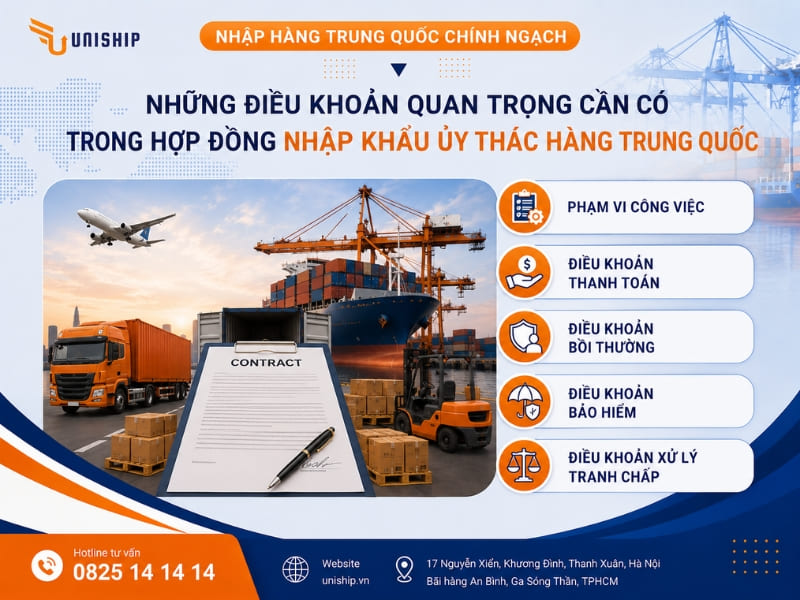 Những điều khoản quan trọng cần có trong hợp đồng nhập khẩu ủy thác hàng Trung Quốc