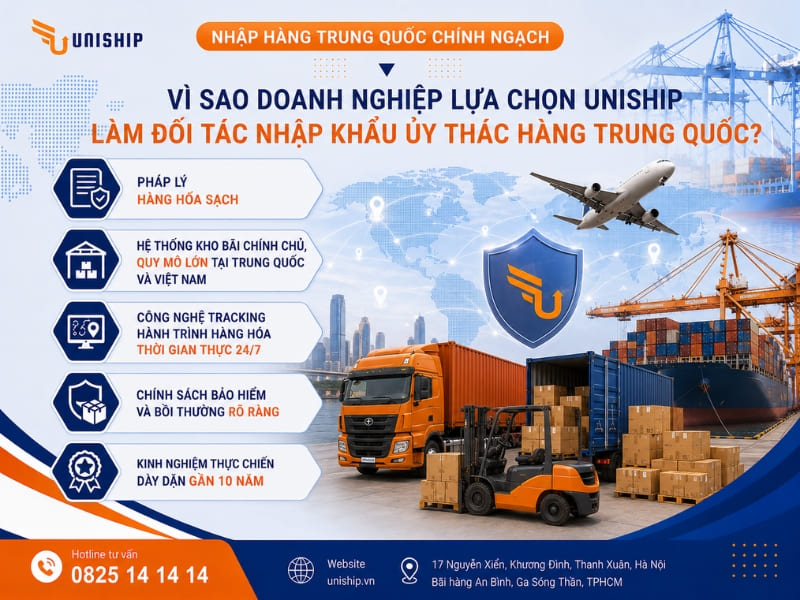 Vì sao doanh nghiệp lựa chọn Uniship làm đối tác nhập khẩu ủy thác hàng Trung Quốc