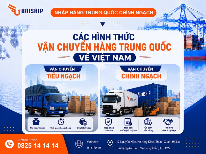 vận chuyển hàng Trung Quốc chính ngạch và tiểu ngạch