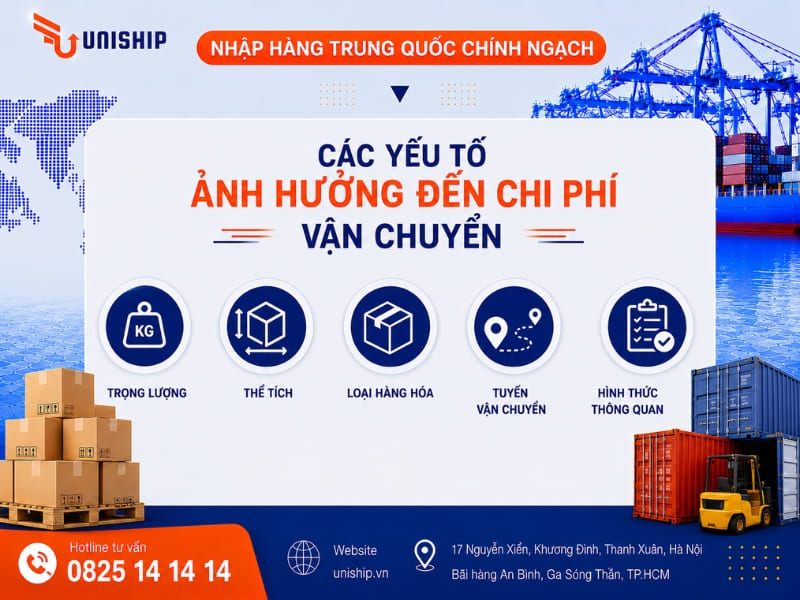 Các yếu tố ảnh hưởng đến chi phí vận chuyển