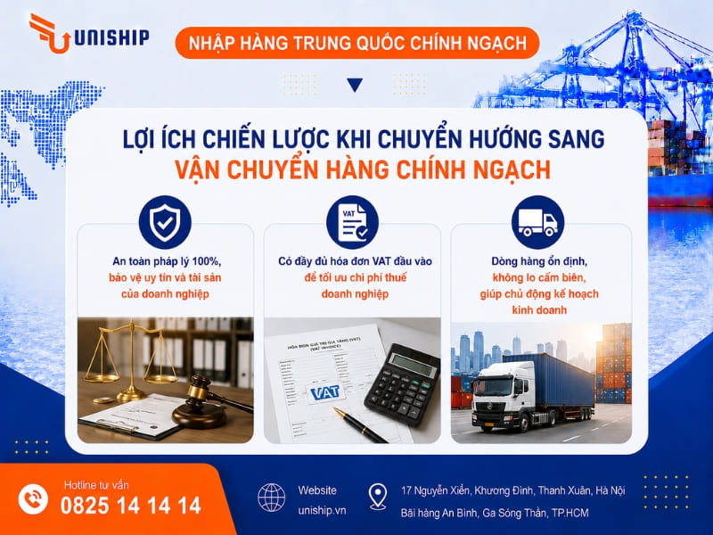Lợi ích chiến lược khi chuyển hướng sang vận chuyển hàng Trung Quốc chính ngạch