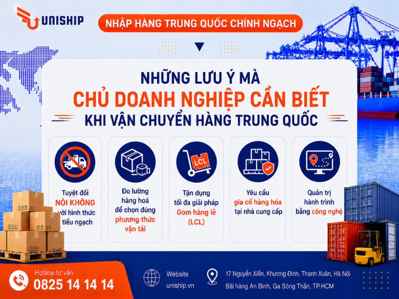 Những lưu ý mà chủ doanh nghiệp cần biết để vận chuyển hàng Trung Quốc an toàn