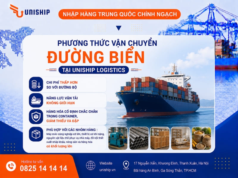 Vận chuyển hàng Trung Quốc chính ngạch đường biển