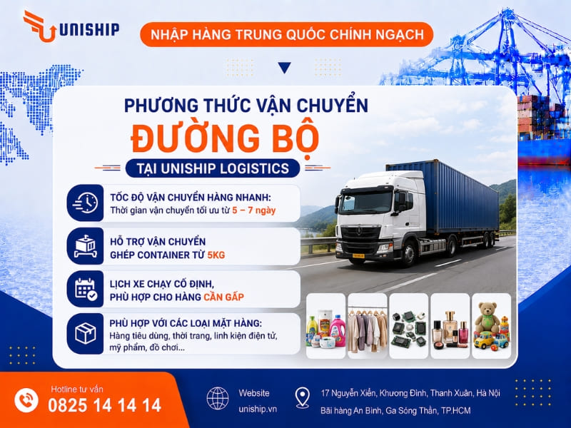Vận chuyển hàng Trung Quốc chính ngạch đường bộ (Container)