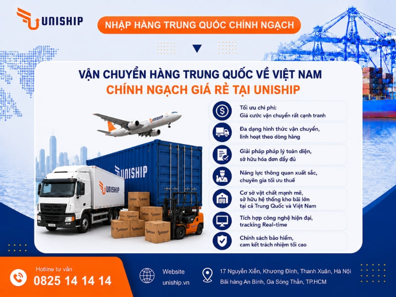 Những lợi thế vượt trội của Chuyên gia vận chuyển hàng Trung Quốc chính ngạch về Việt Nam công ty Uniship Logistics