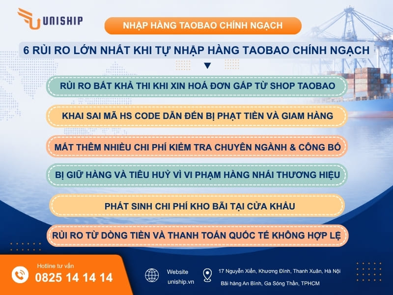 6 rủi ro lớn nhất khi tự nhập hàng Taobao chính ngạch
