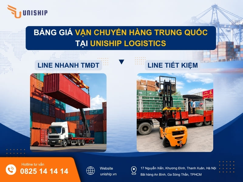 BẢNG GIÁ VẬN CHUYỂN HÀNG TRUNG QUỐC VỀ VIỆT NAM TẠI UNISHIP LOGISTICS