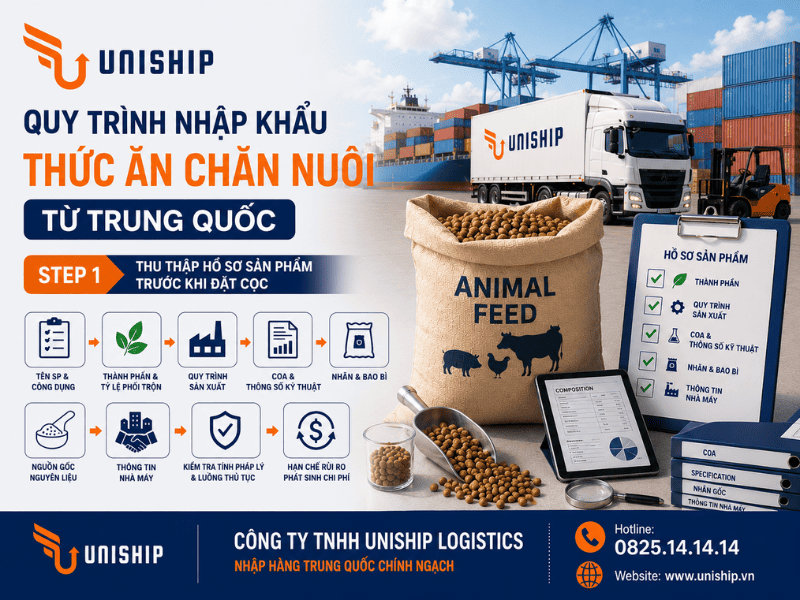 Bước 1 nhập khẩu thức ăn chăn nuôi từ Trung Quốc