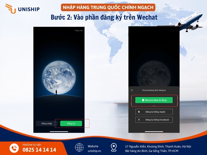 Bước 2 Cách đăng ký WeChat không cần quét mã 