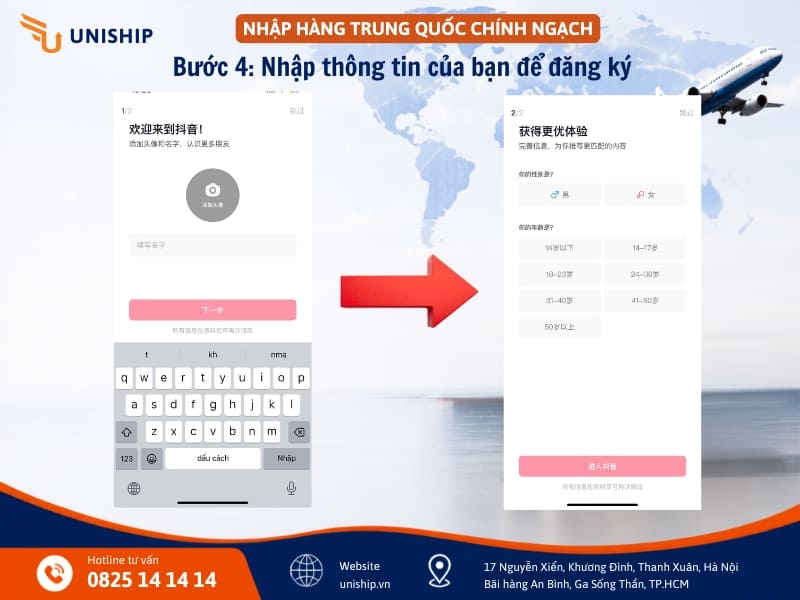 Bước 4 hướng dẫn đăng ký tài khoản Douyin