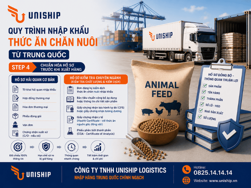 Bước 4 nhập khẩu thức ăn chăn nuôi từ Trung Quốc