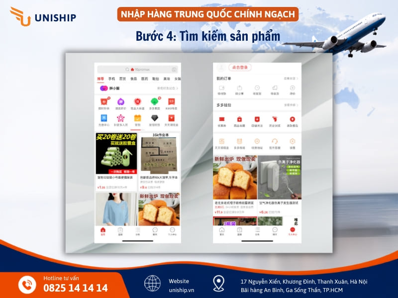 Tiến hành tìm kiếm sản phẩm