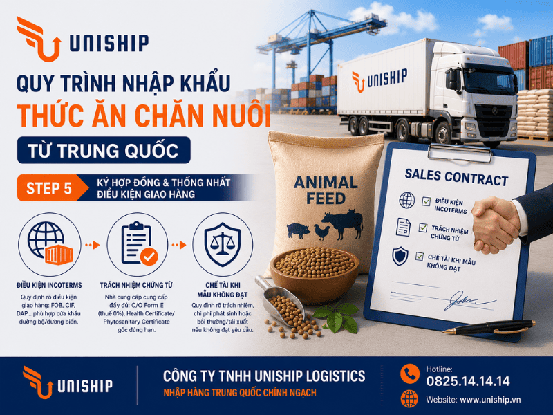 Bước 5 nhập khẩu thức ăn chăn nuôi từ Trung Quốc
