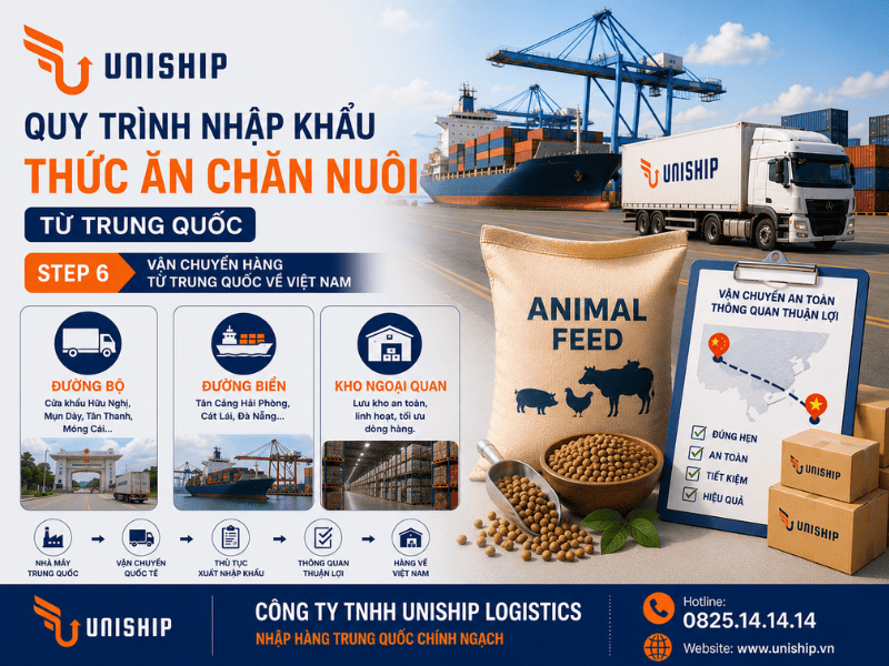 Bước 6 nhập khẩu thức ăn chăn nuôi từ Trung Quốc