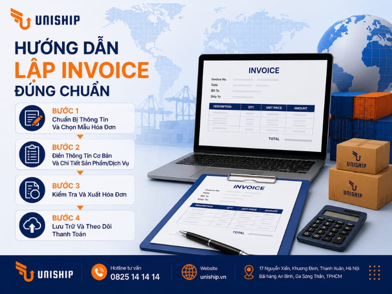 Hướng dẫn lập Invoice đúng chuẩn trong xuất nhập khẩu