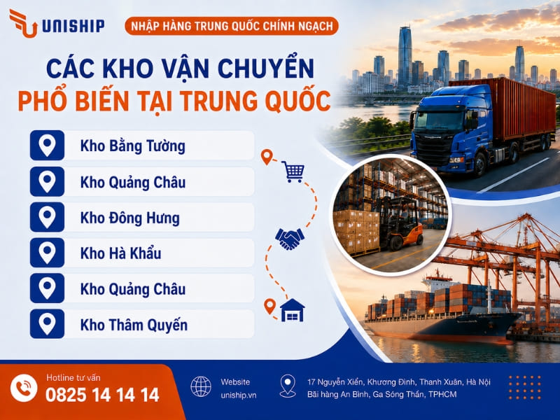 Các kho vận chuyển phổ biến tại Trung Quốc