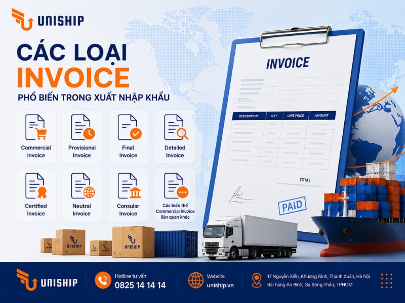 Các loại Invoice phổ biến trong xuất nhập khẩu