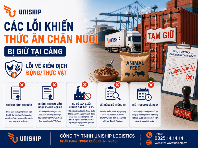 Lỗi kiểm dịch động vật, thực vật khiến thức ăn chăn nuôi bị giữ tại cảng