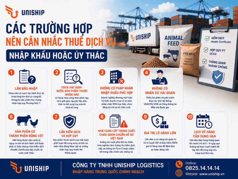 Các trường hợp nên cân nhắc thuê dịch vụ nhập khẩu hoặc ủy thác nhập khẩu thức ăn chăn nuôi