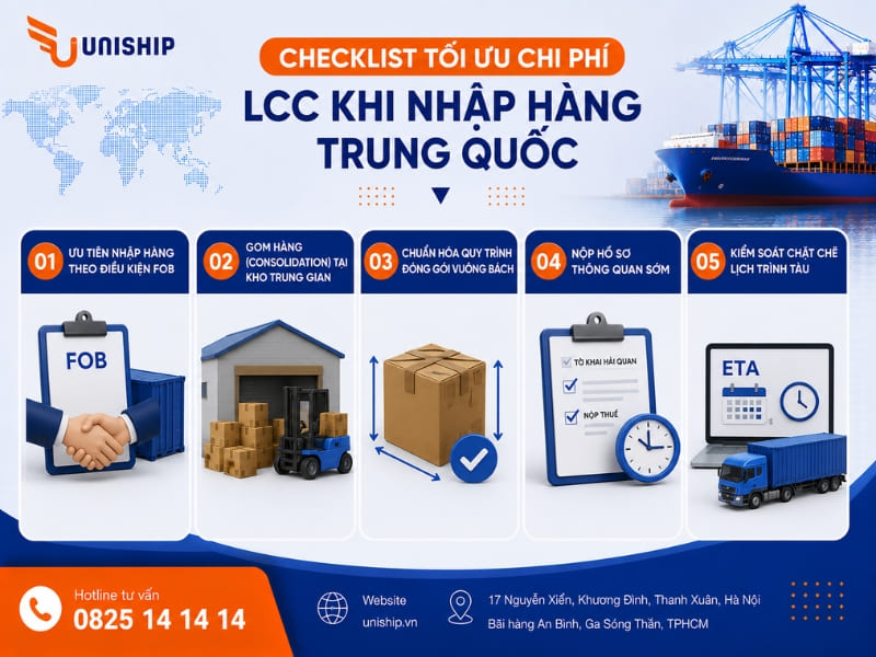 Checklist tối ưu chi phí LCC khi nhập hàng Trung Quốc