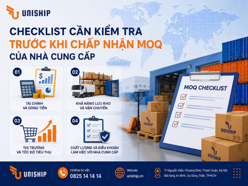 Checklist cần kiểm tra trước khi chấp nhận MOQ của nhà cung cấp