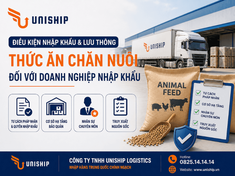 Điều kiện để nhập khẩu và lưu thông thức ăn chăn nuôi đối với doanh nghiệp nhập khẩu