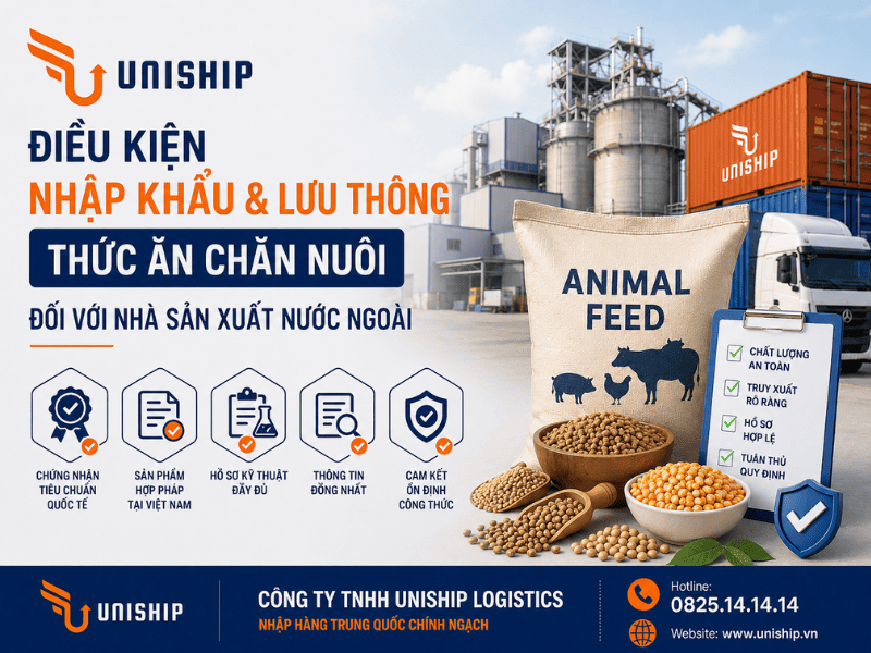 Điều kiện để nhập khẩu và lưu thông thức ăn chăn nuôi đối với nhà sản xuất nước ngoài