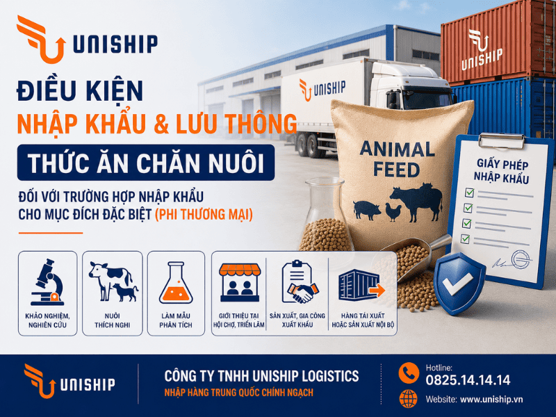 Điều kiện để nhập khẩu và lưu thông thức ăn chăn nuôi đối với nhà sản xuất nước ngoài trường hợp nhập khẩu mục đích đặc biệt