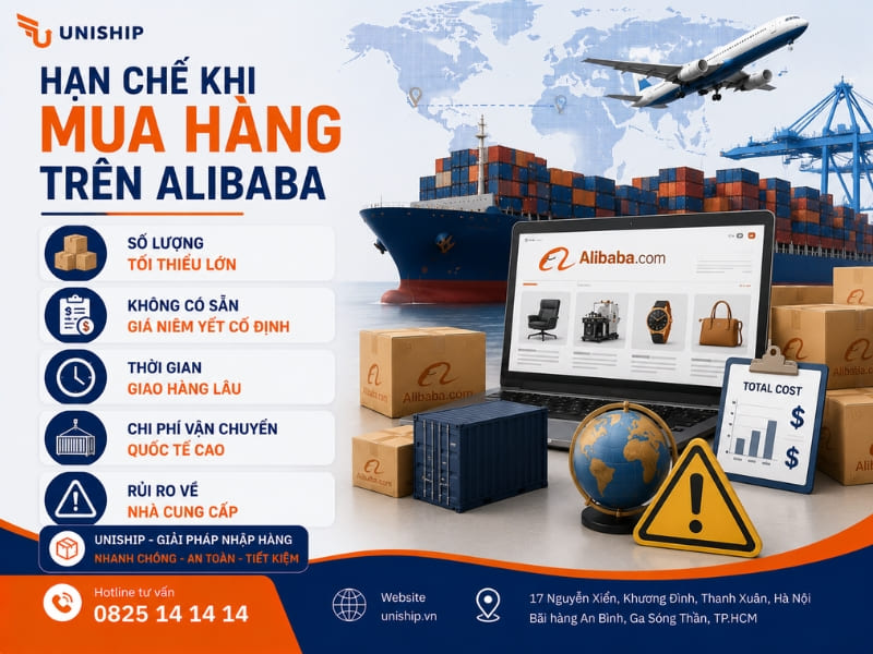 Hạn chế khi mua hàng trên Alibaba