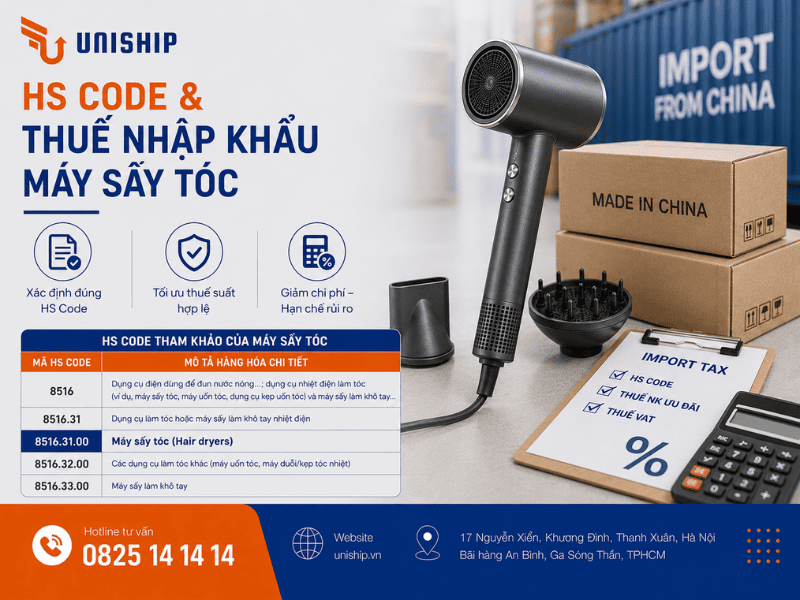HS Code và thuế nhập khẩu máy sấy tóc