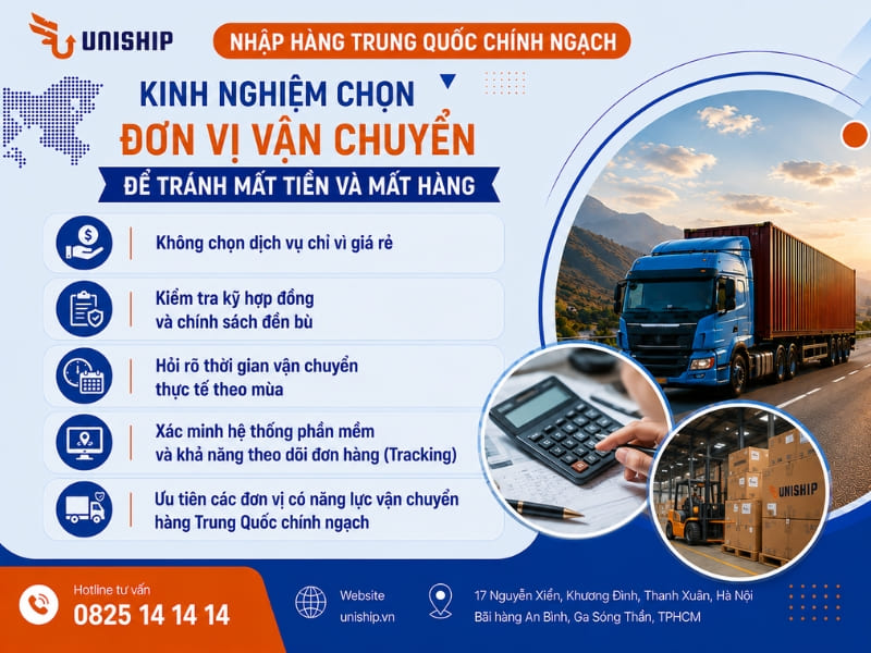 Kinh nghiệm chọn đơn vị vận chuyển để tránh mất tiền và mất hàng