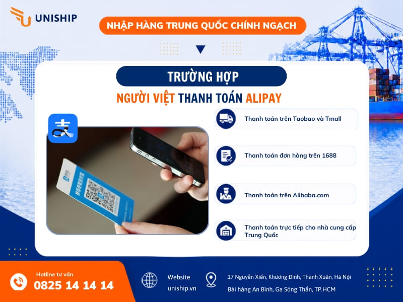 Những trường hợp người Việt thanh toán bằng Alipay