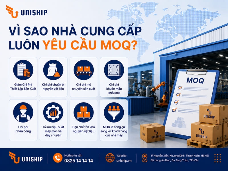 Lý do nhà cung cấp yêu cầu MOQ
