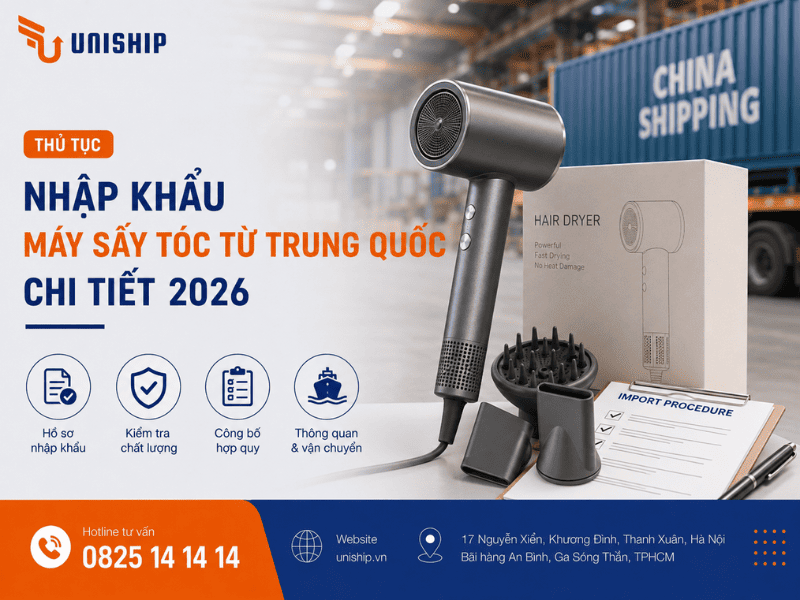 Thủ tục nhập khẩu máy sấy tóc từ Trung Quốc
