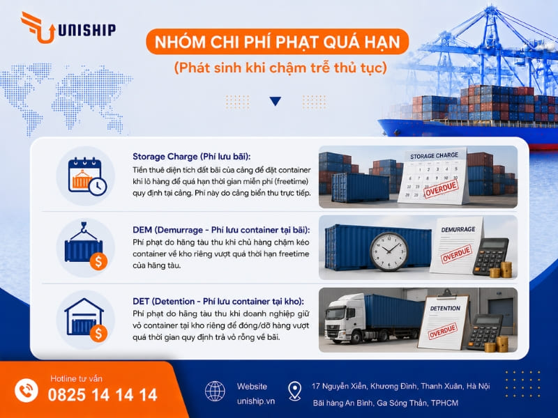 Nhóm chi phí phạt quá hạn (Phát sinh khi chậm trễ thủ tục)