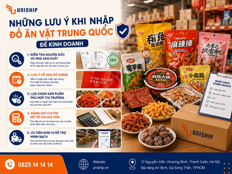 Những lưu ý khi nhập đồ ăn vặt Trung Quốc để kinh doanh