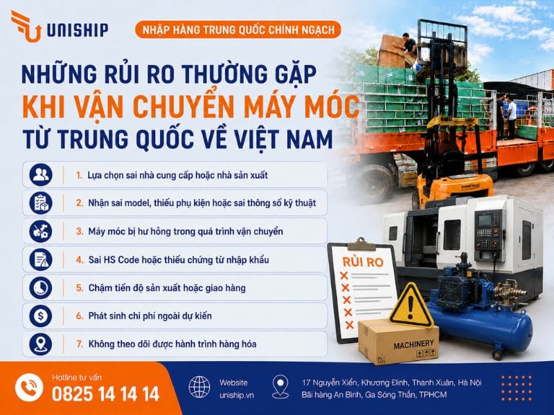 Những rủi ro thường gặp khi vận chuyển máy móc từ Trung Quốc về Việt Nam