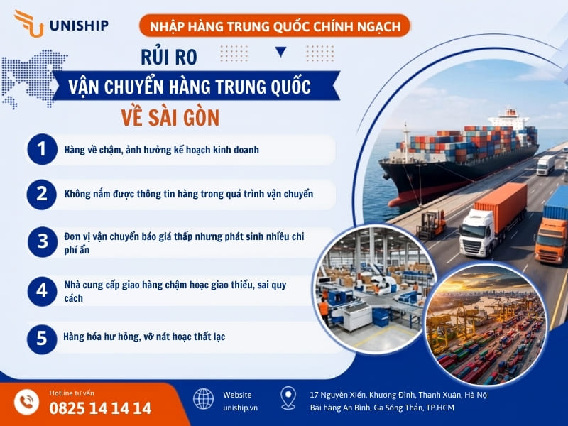 Những rủi ro thường gặp khi vận chuyển hàng Trung Quốc về Sài Gòn
